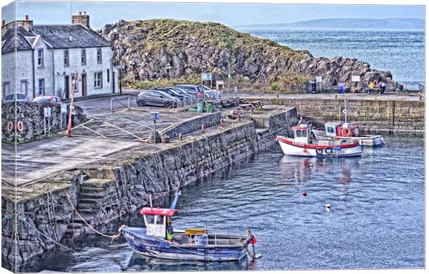 Dunure harbour, Ayrshire, Scotland Canvas Print by Allan Durward Photography