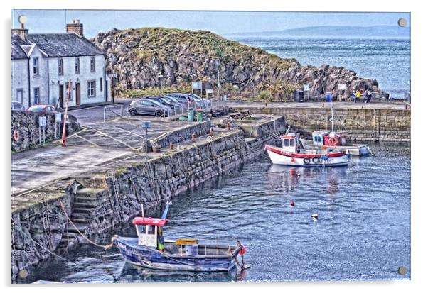 Dunure harbour, Ayrshire, Scotland Acrylic by Allan Durward Photography