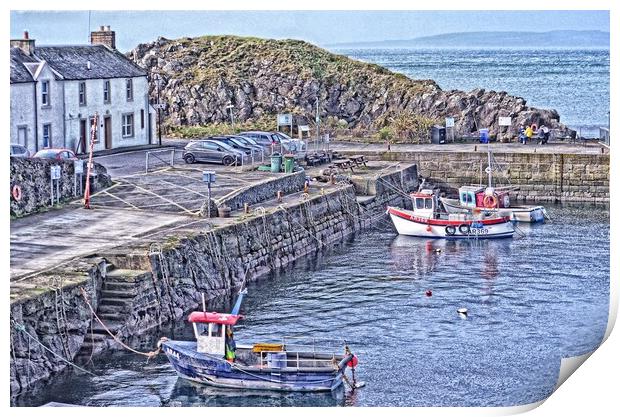 Dunure harbour, Ayrshire, Scotland Print by Allan Durward Photography