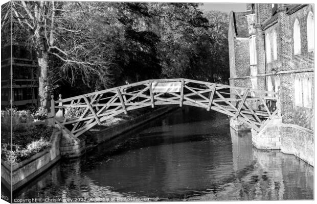 The Mathematical Bridge over the River Cam in the city of Cambridge Canvas Print by Chris Yaxley
