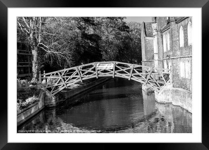 The Mathematical Bridge over the River Cam in the city of Cambridge Framed Mounted Print by Chris Yaxley