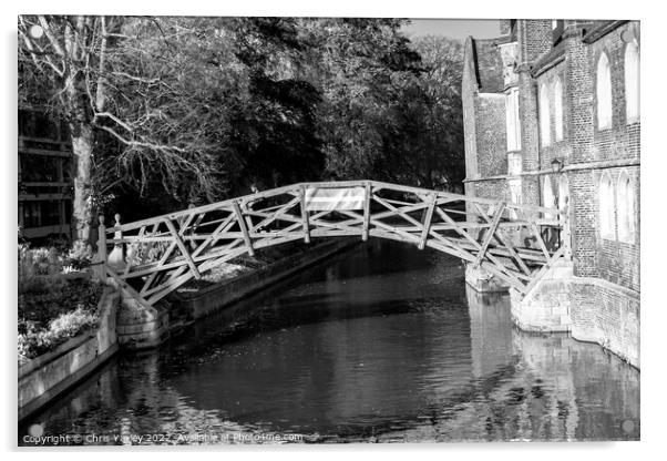 The Mathematical Bridge over the River Cam in the city of Cambridge Acrylic by Chris Yaxley
