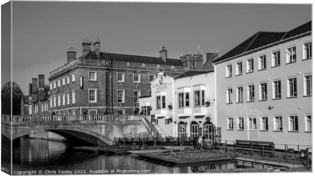 River Cam, Cambridge city centre Canvas Print by Chris Yaxley