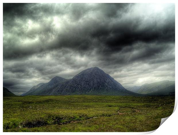 Stormy Clouds Over Glen Coe Print by Aj’s Images