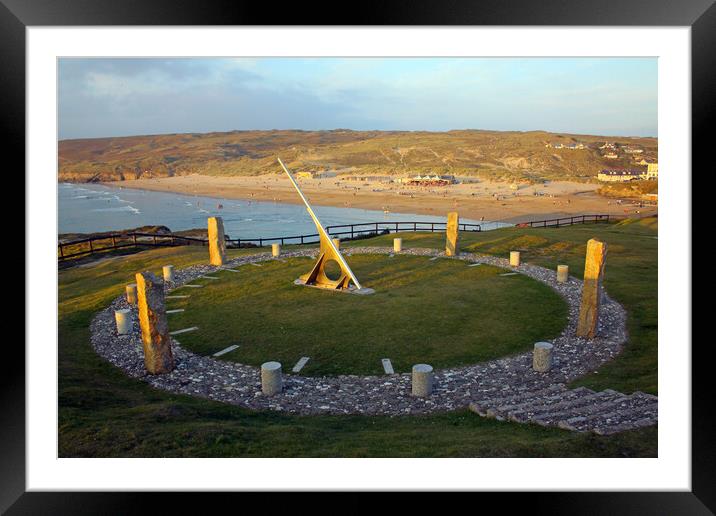 Perranporth Sundial Framed Mounted Print by Oxon Images
