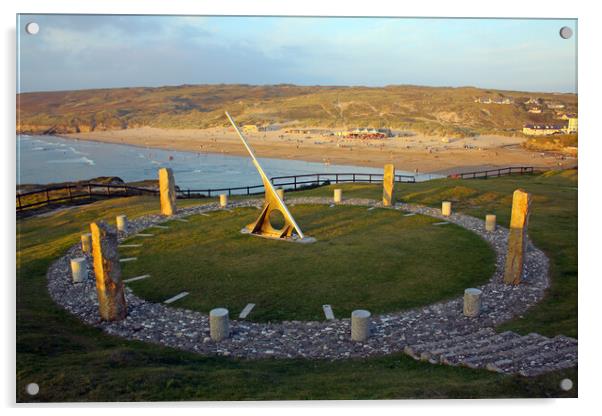 Perranporth Sundial Acrylic by Oxon Images