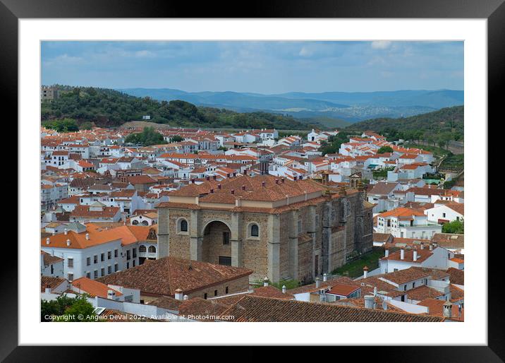 Overview of Aracena city - Spain Framed Mounted Print by Angelo DeVal