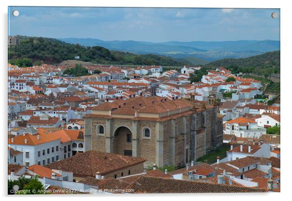 Overview of Aracena city - Spain Acrylic by Angelo DeVal