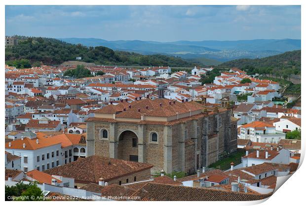 Overview of Aracena city - Spain Print by Angelo DeVal