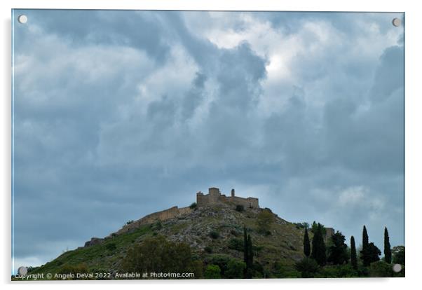 Castle of Aracena Acrylic by Angelo DeVal