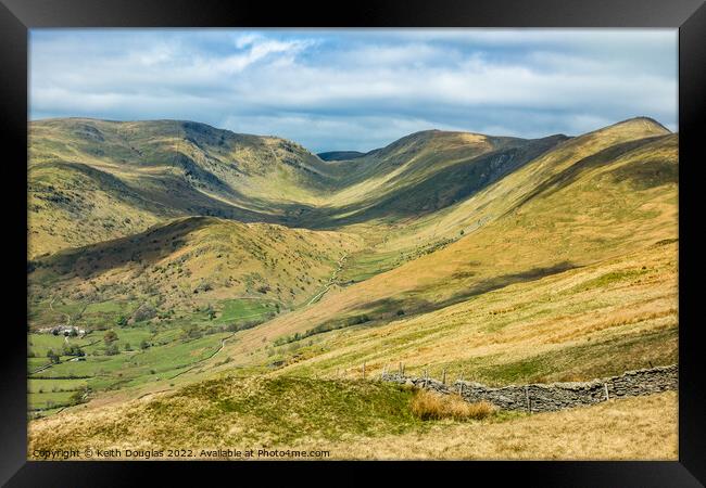 North from the Garburn Road, Lake District Framed Print by Keith Douglas