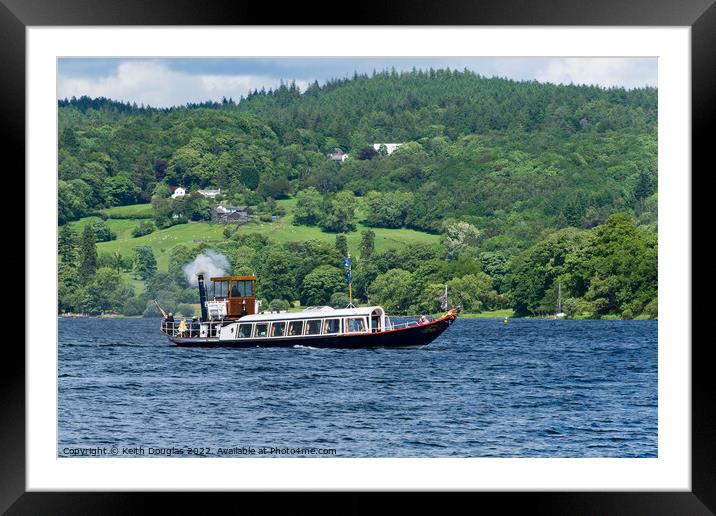 Steam Yacht Gondola on Coniston Framed Mounted Print by Keith Douglas