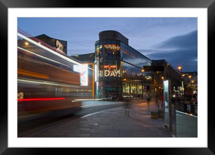 City Centre Lights, Newcastle Framed Mounted Print by Rob Cole