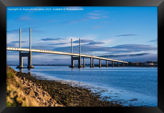 Kessock Bridge from Black Isle, Scotland Framed Print by Angus McComiskey