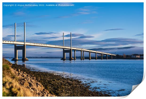 Kessock Bridge from Black Isle, Scotland Print by Angus McComiskey