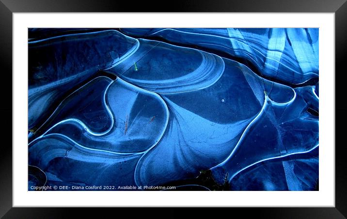 Beautifully iced over puddle Framed Mounted Print by DEE- Diana Cosford