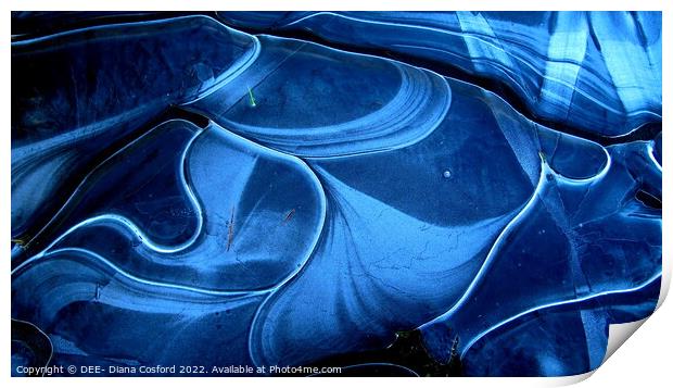 Beautifully iced over puddle Print by DEE- Diana Cosford