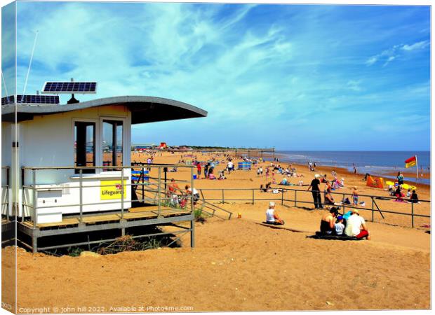 Skegness Beach in July. Canvas Print by john hill