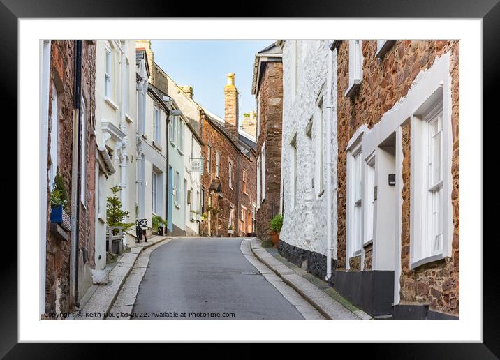 Fore Street in Kingsand, Cornwall Framed Mounted Print by Keith Douglas