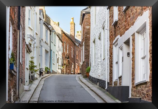 Fore Street in Kingsand, Cornwall Framed Print by Keith Douglas