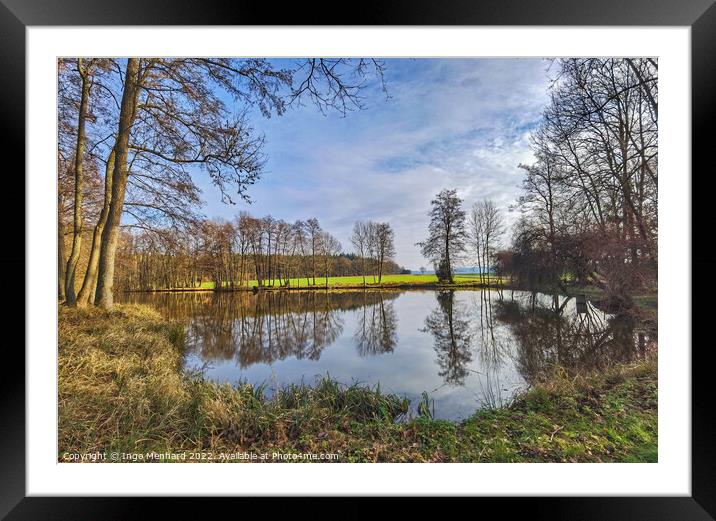 Reflections on the pond Framed Mounted Print by Ingo Menhard
