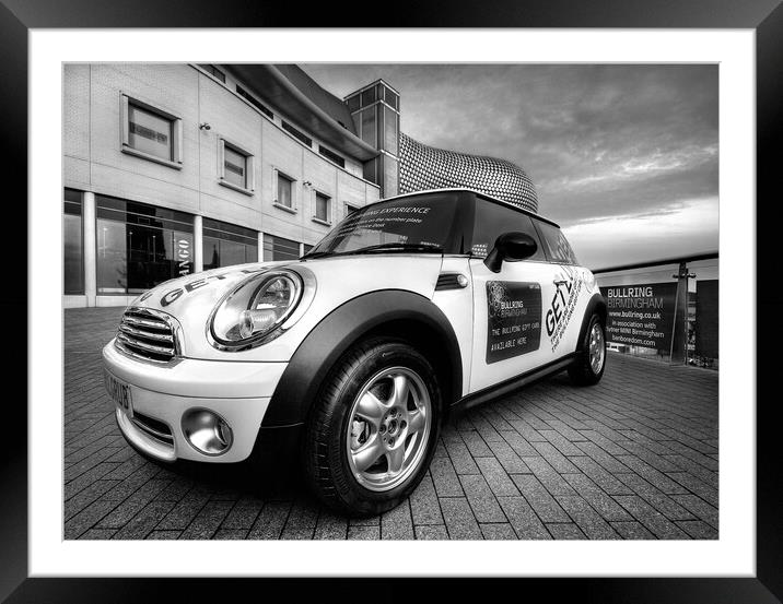 BMW Mini in Bullring  Framed Mounted Print by Dave Urwin