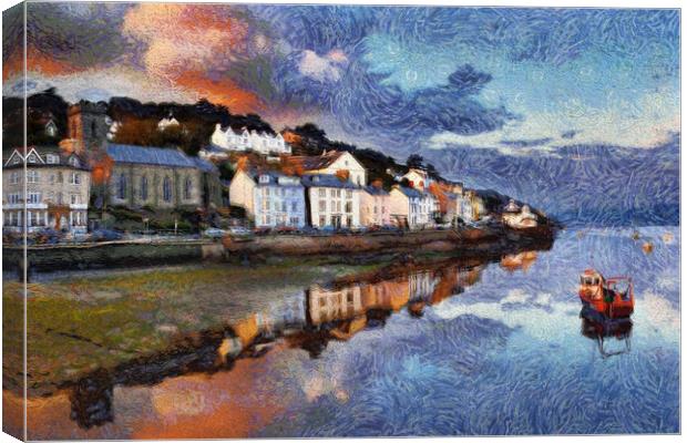 Aberdovey after Van Gogh Canvas Print by Dave Urwin
