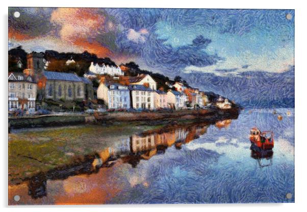 Aberdovey after Van Gogh Acrylic by Dave Urwin