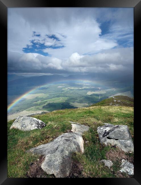 Rainbow Over The Great Glen Framed Print by Dave Urwin