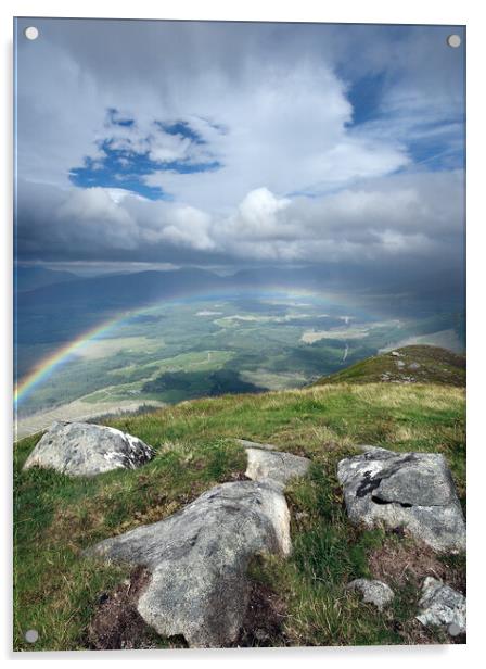 Rainbow Over The Great Glen Acrylic by Dave Urwin
