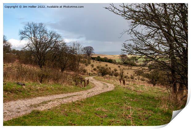 Farm Track on across the Chiltern hills Print by Jim Hellier