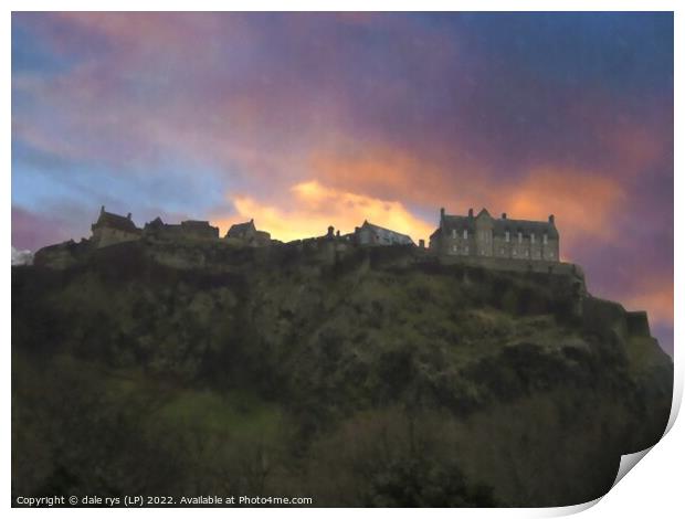 edinburgh castle sunset Print by dale rys (LP)