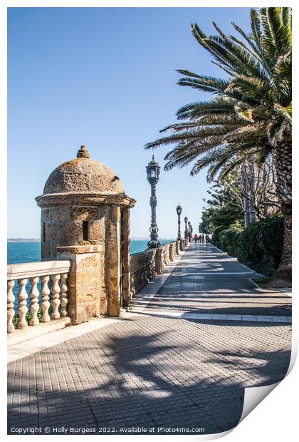 'Strolling in Cadiz: A Coastal Symphony' Print by Holly Burgess