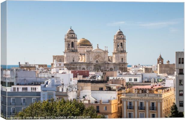 'Historical Cadiz Cathedral: A Skyline Masterpiece Canvas Print by Holly Burgess