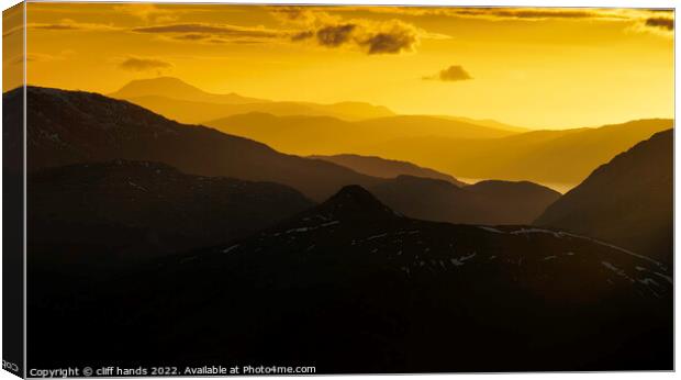 Sunset in Glencoe over the meall mor mountain. Canvas Print by Scotland's Scenery