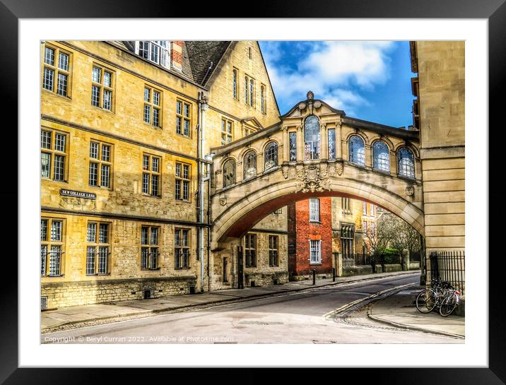 Iconic Bridge of Oxford Framed Mounted Print by Beryl Curran