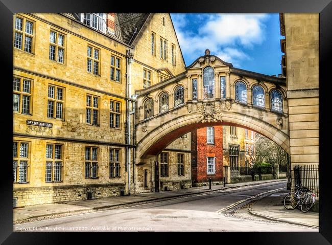 Iconic Bridge of Oxford Framed Print by Beryl Curran