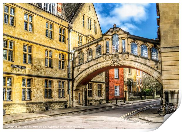 Iconic Bridge of Oxford Print by Beryl Curran