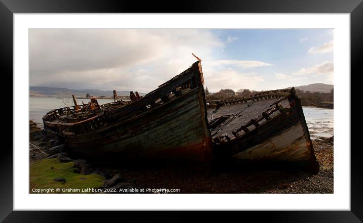 Salen, Isle of Mull, Fishing Boats Framed Mounted Print by Graham Lathbury