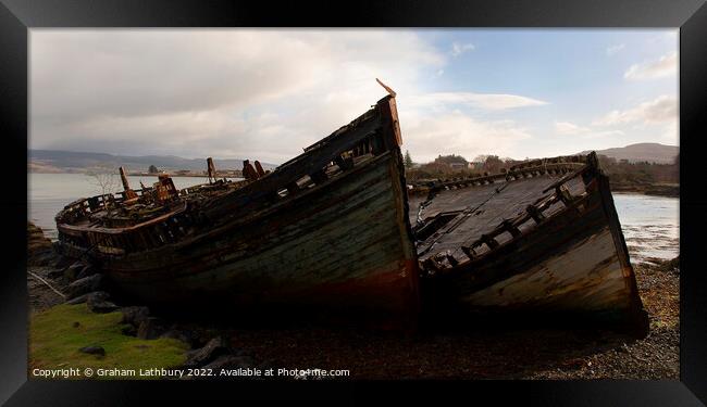 Salen, Isle of Mull, Fishing Boats Framed Print by Graham Lathbury