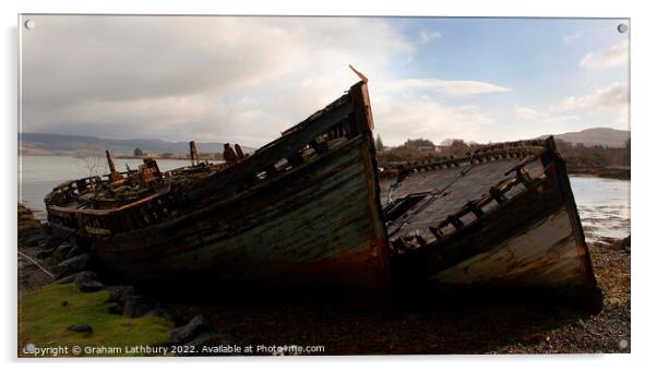 Salen, Isle of Mull, Fishing Boats Acrylic by Graham Lathbury