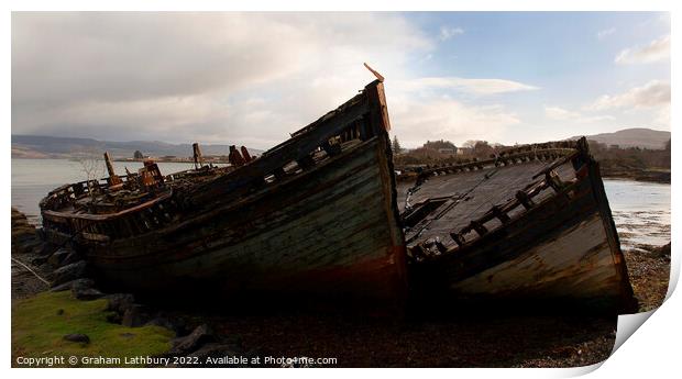 Salen, Isle of Mull, Fishing Boats Print by Graham Lathbury