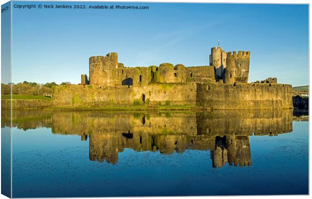 Caerphilly Castle South Wales in January Canvas Print by Nick Jenkins