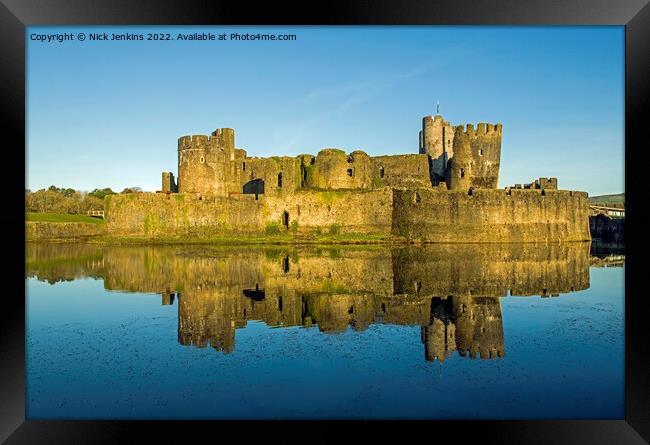 Caerphilly Castle South Wales in January Framed Print by Nick Jenkins