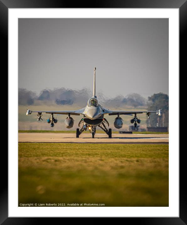 USAF F16 Fighting Falcon  Framed Mounted Print by Liam Roberts