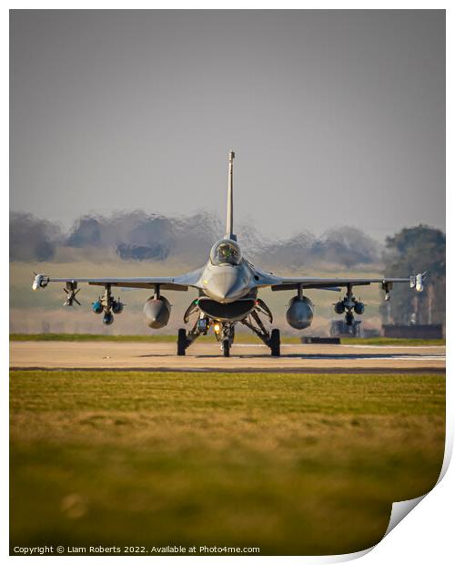 USAF F16 Fighting Falcon  Print by Liam Roberts