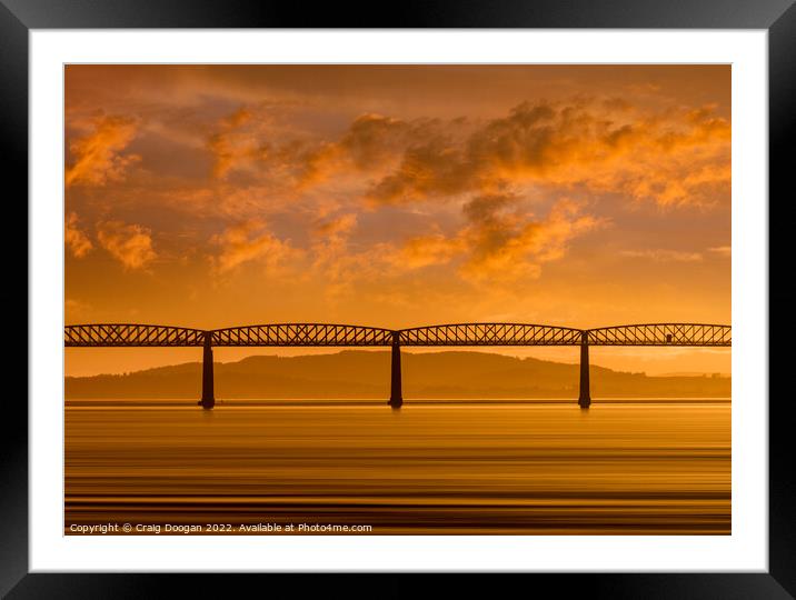 Dundee Tay Rail Bridge Sunset Framed Mounted Print by Craig Doogan