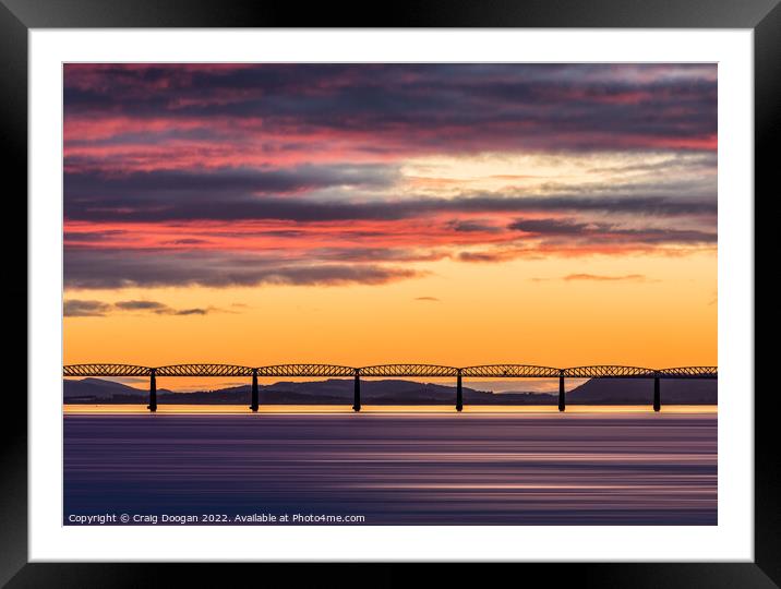 Tay Rail Bridge Sunset - Dundee Framed Mounted Print by Craig Doogan