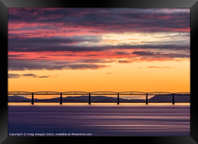 Tay Rail Bridge Sunset - Dundee Framed Print by Craig Doogan