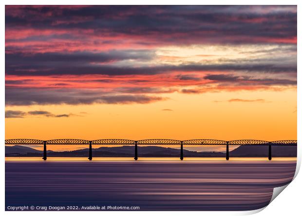 Tay Rail Bridge Sunset - Dundee Print by Craig Doogan